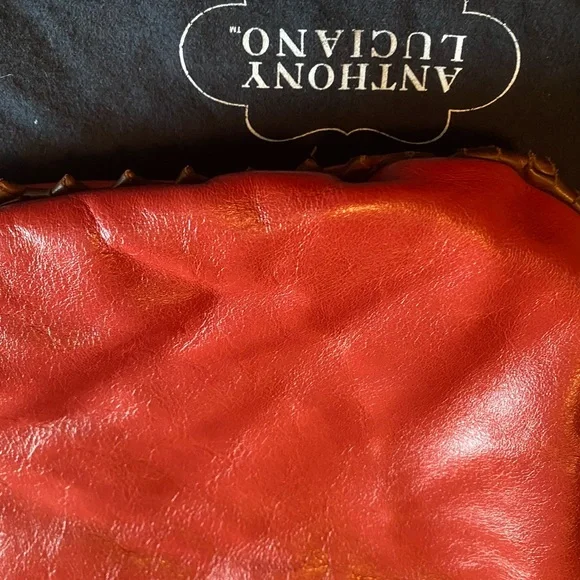 Custom made Anthony Luciano leather red brown hobo bag purse tassels - Picture 11 of 13